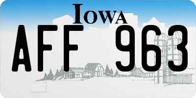 IA license plate AFF963