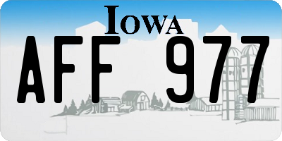 IA license plate AFF977
