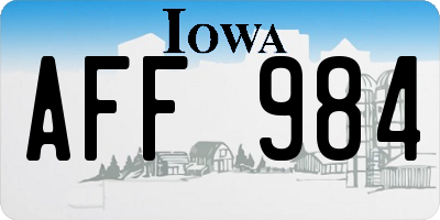 IA license plate AFF984
