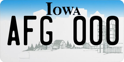 IA license plate AFG000