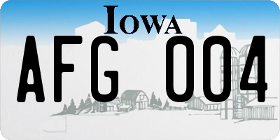IA license plate AFG004