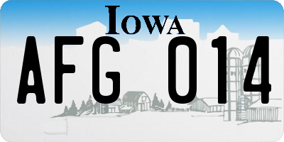 IA license plate AFG014