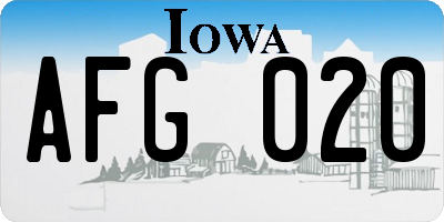 IA license plate AFG020