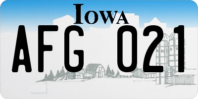 IA license plate AFG021