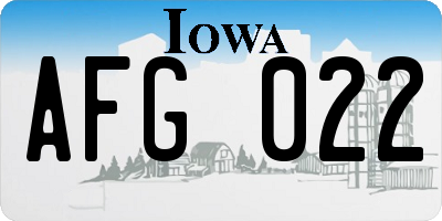 IA license plate AFG022