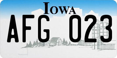 IA license plate AFG023