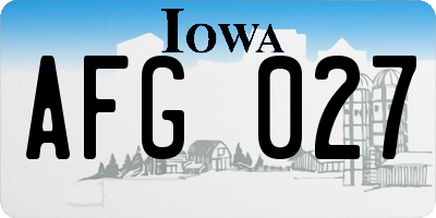IA license plate AFG027