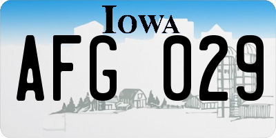 IA license plate AFG029