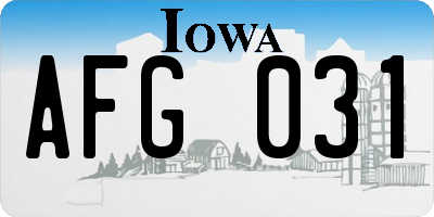 IA license plate AFG031