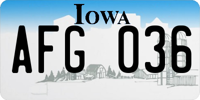 IA license plate AFG036