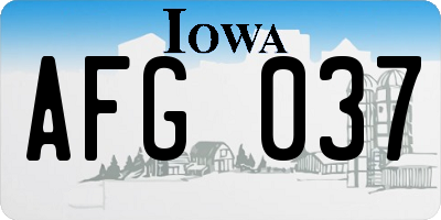 IA license plate AFG037