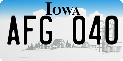 IA license plate AFG040