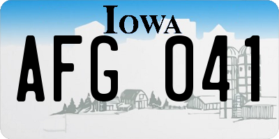 IA license plate AFG041
