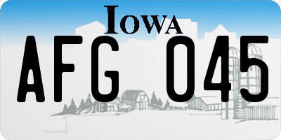 IA license plate AFG045