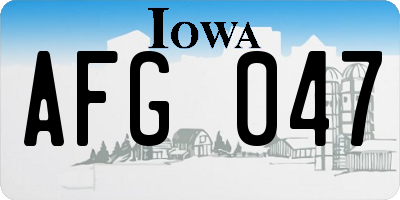 IA license plate AFG047