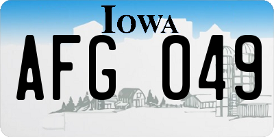 IA license plate AFG049