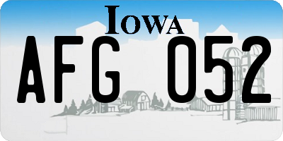 IA license plate AFG052