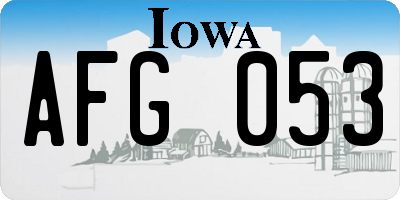 IA license plate AFG053