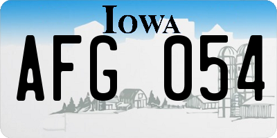 IA license plate AFG054