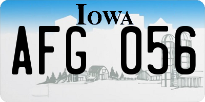 IA license plate AFG056