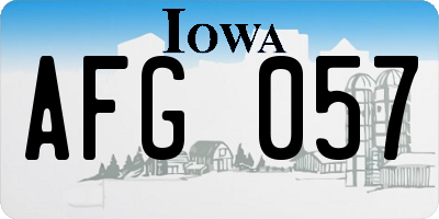 IA license plate AFG057