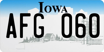 IA license plate AFG060