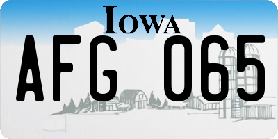 IA license plate AFG065