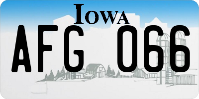IA license plate AFG066