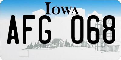 IA license plate AFG068