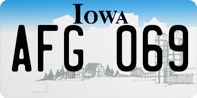 IA license plate AFG069