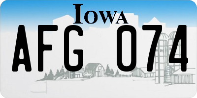 IA license plate AFG074