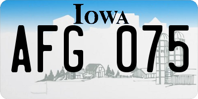 IA license plate AFG075