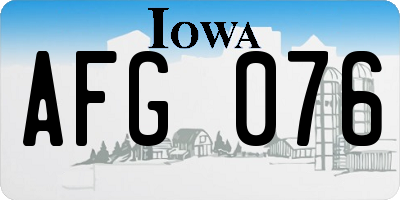 IA license plate AFG076