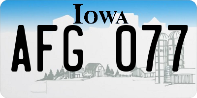 IA license plate AFG077