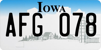 IA license plate AFG078