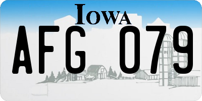 IA license plate AFG079