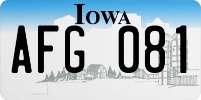 IA license plate AFG081