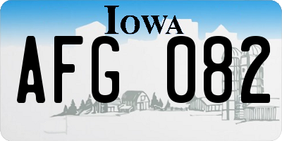 IA license plate AFG082