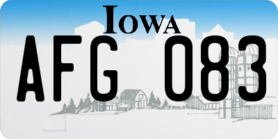 IA license plate AFG083