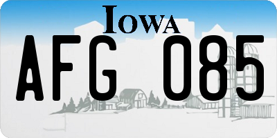 IA license plate AFG085