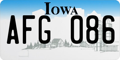 IA license plate AFG086
