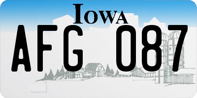 IA license plate AFG087