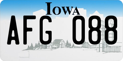 IA license plate AFG088