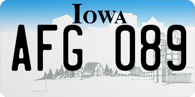 IA license plate AFG089