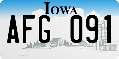 IA license plate AFG091