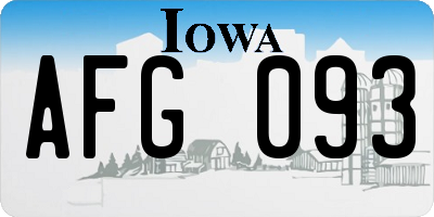 IA license plate AFG093