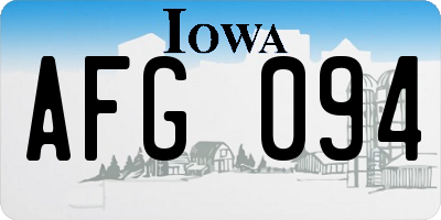 IA license plate AFG094