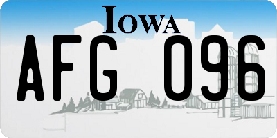 IA license plate AFG096
