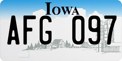 IA license plate AFG097