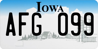 IA license plate AFG099